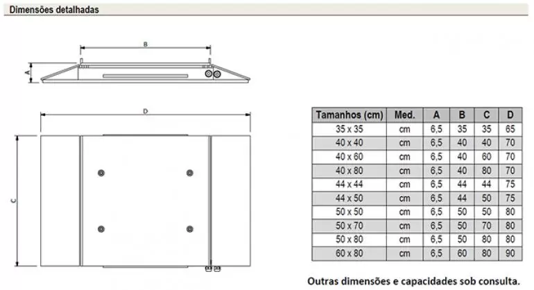 Dimensão - Balanças de Sapata Agrícola 8050