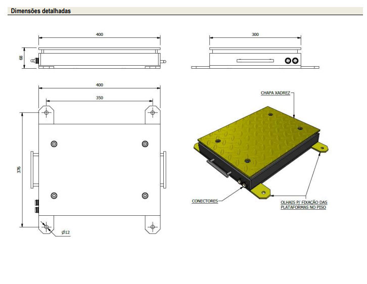 Dimensão - Balança para container BC2040 Wifi