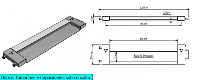 Dimensão - balanca-para-leito-lp500