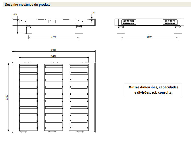 Balanca Rack B720 - Dimensão