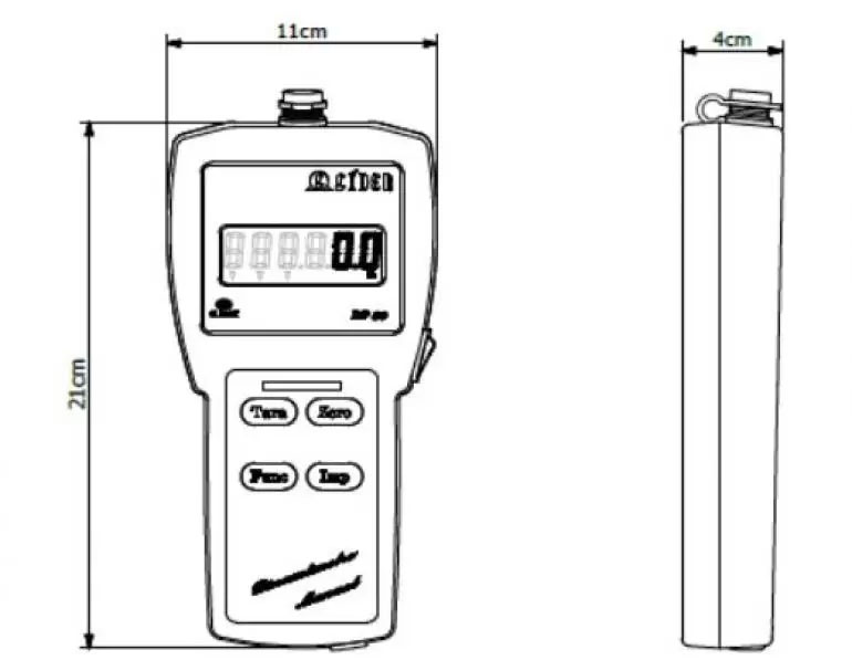 Dimensão - Balança Suspensa / Dinamômetro DP30 capacidade 25kg a 500kg