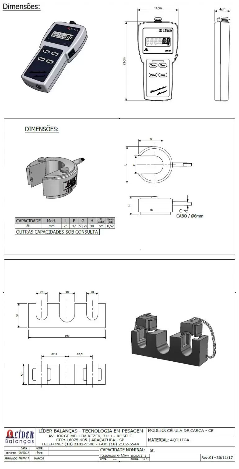 Dimensão - Tensiômetro DP40